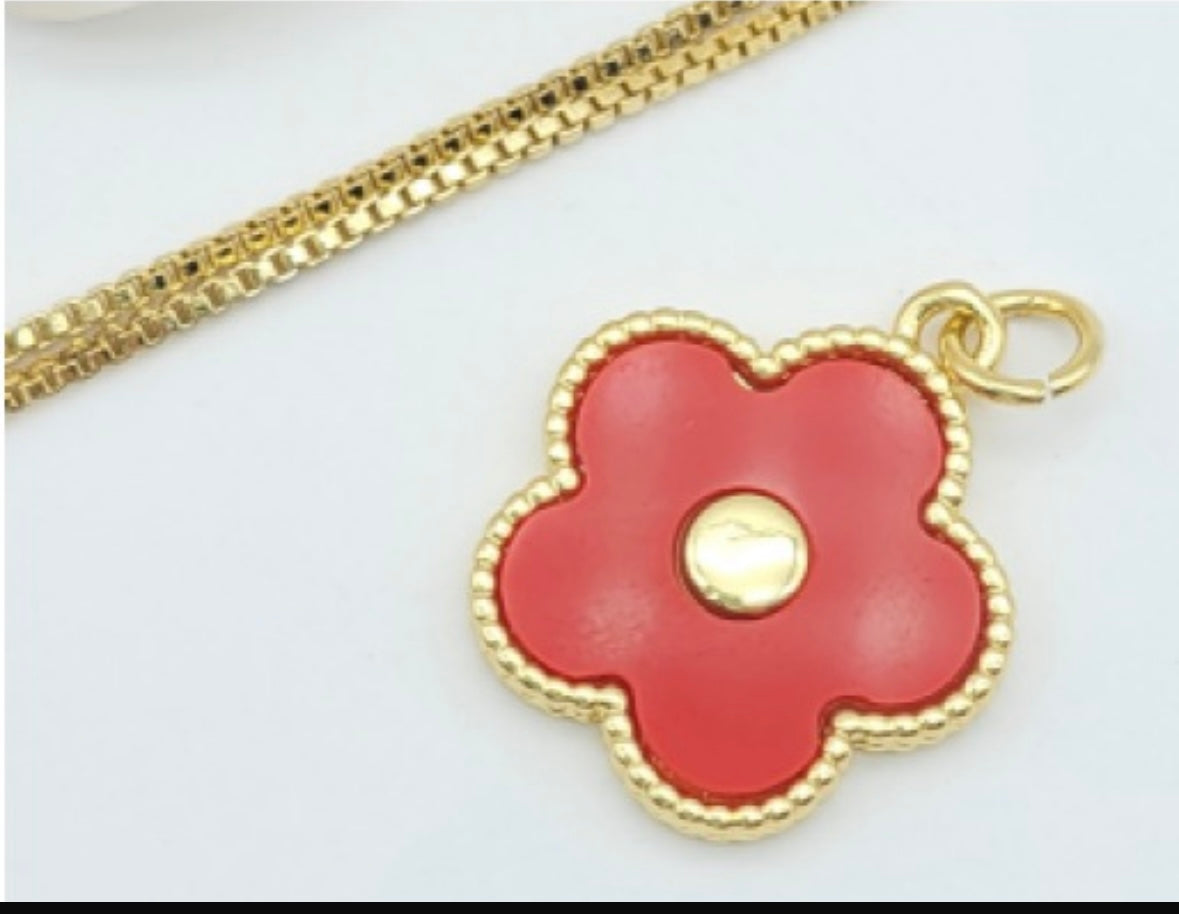 Floral Charm Pendant Necklace