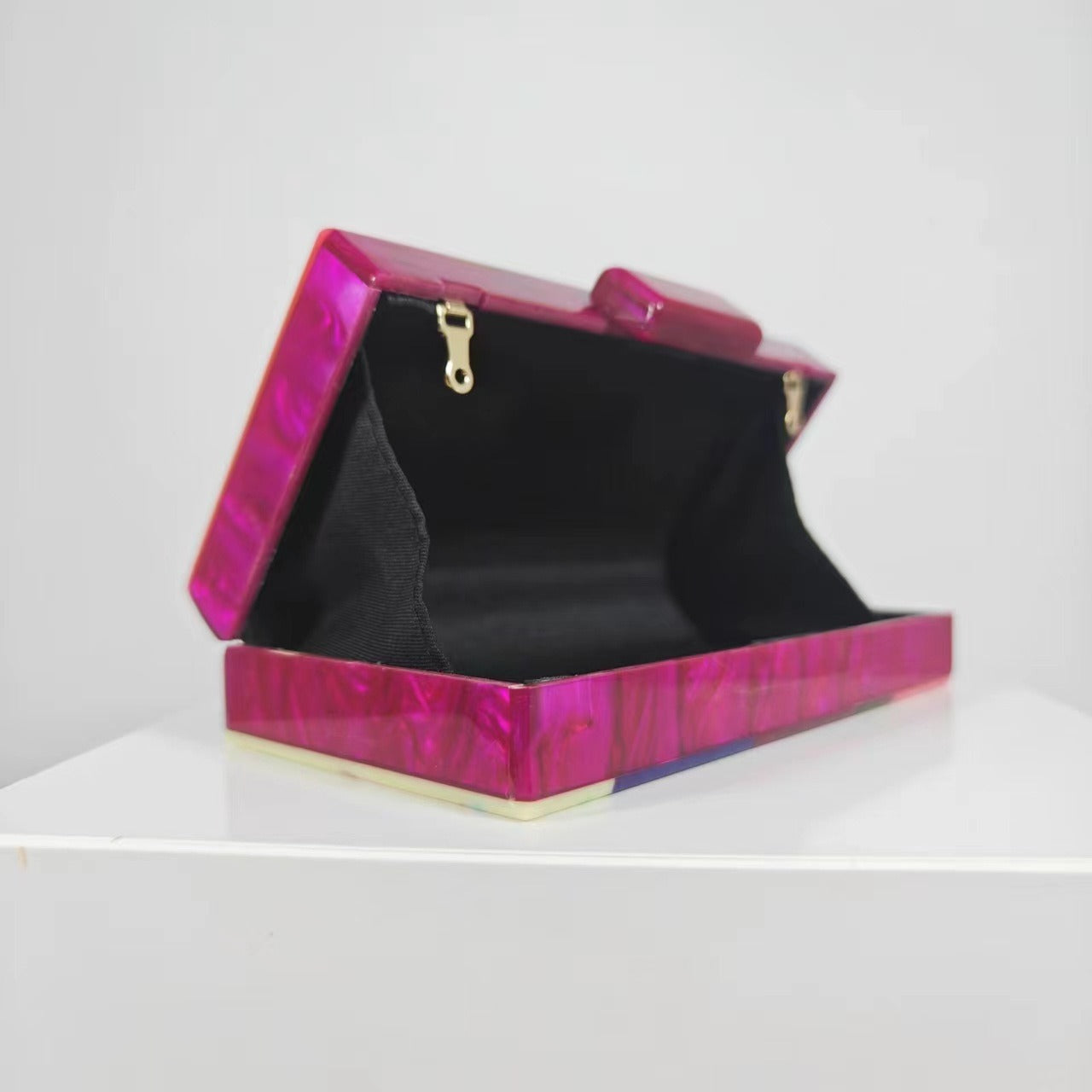 Rainbow Prism Acrylic Statement Clutch – Designer Handbag