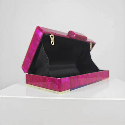 Rainbow Prism Acrylic Statement Clutch – Designer Handbag