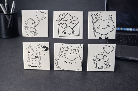 Stamped with Love - Valentine’s Coloring Magnet Set (Kids & Couples)