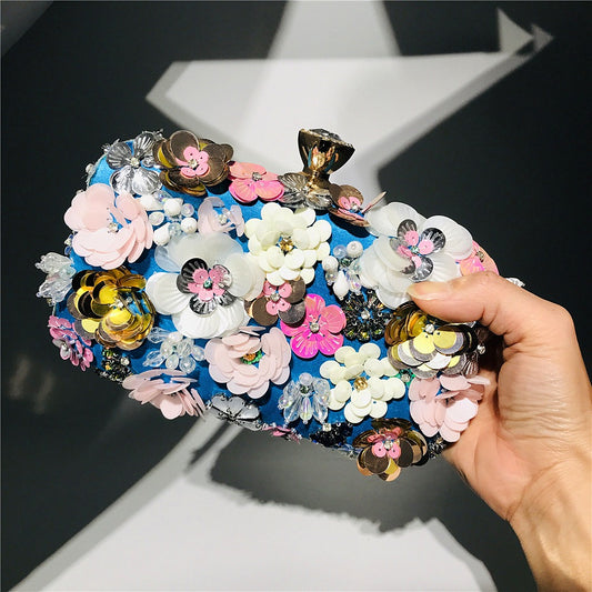 Floral Garden 3D Crystal Embellished Clutch – Limited Edition