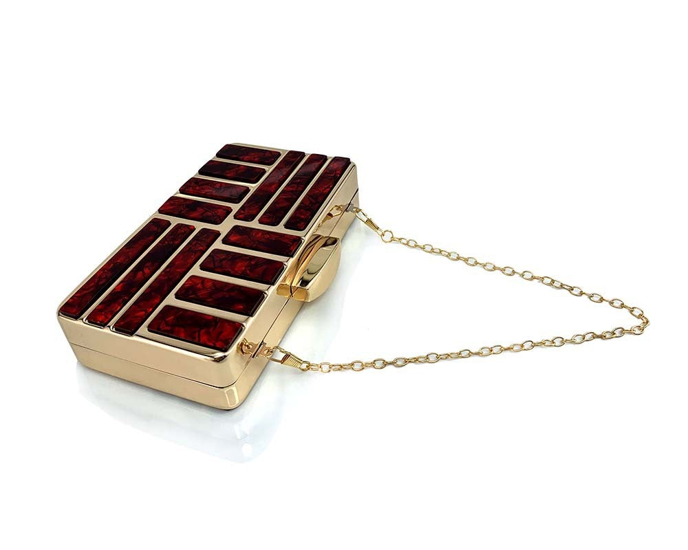 Luxe Mosaic Box Clutch – Designer Statement Bag