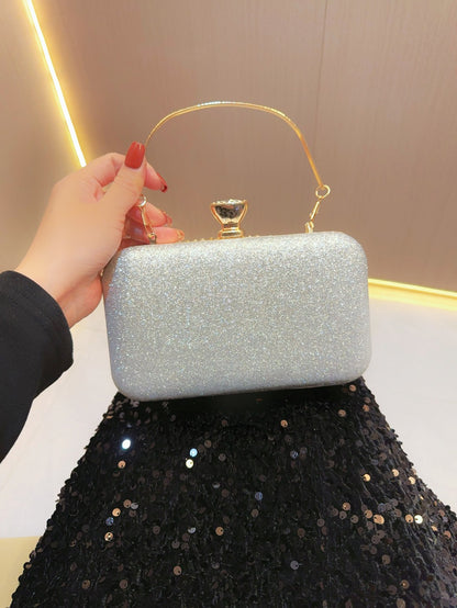 Moon Half-Rhinestone Luxury Clutch – Evening Sparkle Bag