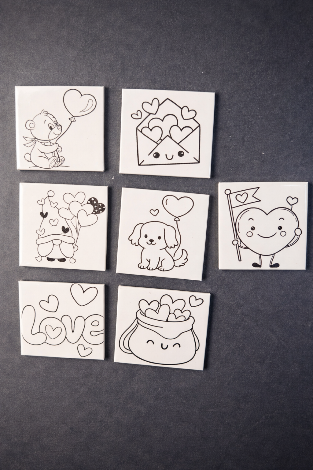 Stamped with Love - Valentine’s Coloring Magnet Set (Kids & Couples)