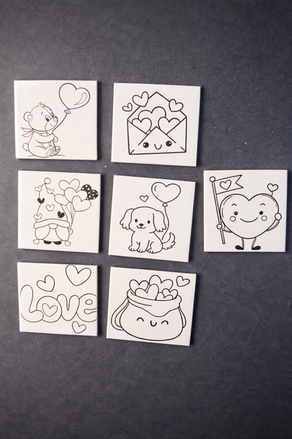 Stamped with Love - Valentine’s Coloring Magnet Set (Kids & Couples)