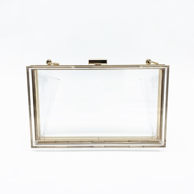 Clear Acrylic Luxe Box Bag – Modern Transparent Clutch