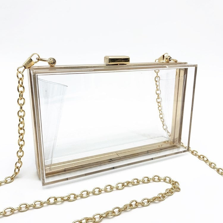 Clear Acrylic Luxe Box Bag – Modern Transparent Clutch