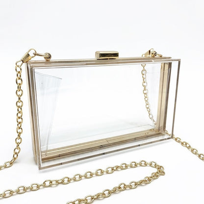 Clear Acrylic Luxe Box Bag – Modern Transparent Clutch