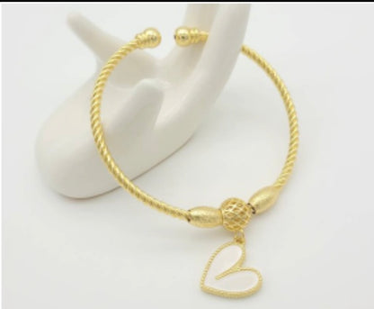 Heart Charm Necklace & Bracelet Duo