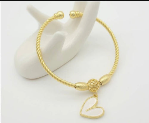 Heart Charm Necklace & Bracelet Duo