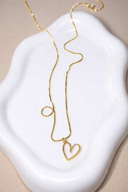 Heart Charm Necklace & Bracelet Duo