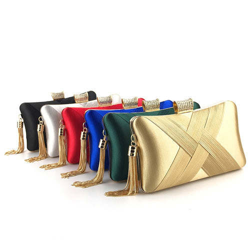 Luxe Tassel Satin Evening Bag – Glam Party Clutch