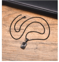 Textured Square Pendant Necklace