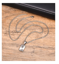 Textured Square Pendant Necklace