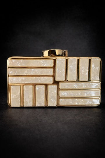 Luxe Mosaic Box Clutch – Designer Statement Bag