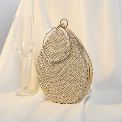 Crystal Halo Ring Evening Bag – Rhinestone Luxury Clutch