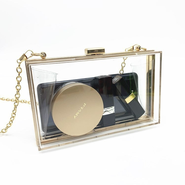 Clear Acrylic Luxe Box Bag – Modern Transparent Clutch