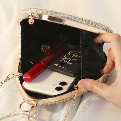 Crystal Halo Ring Evening Bag – Rhinestone Luxury Clutch