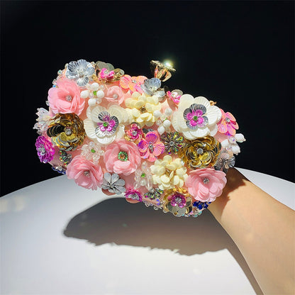 Floral Garden 3D Crystal Embellished Clutch – Limited Edition